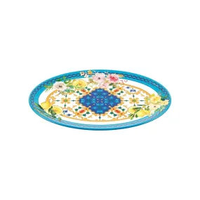 Plateau ovale flower&lemon 50x36cm en mélamine à motifs