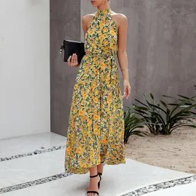 Robe Longue Fleurie Dos Nu