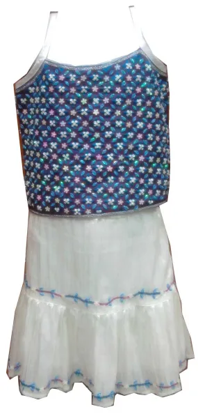 Tenue Fille Blanc et Bleu Amira - 5 ans